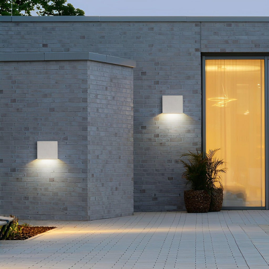 Modern Waterproof Square Concrete LED Outdoor Wall Lights