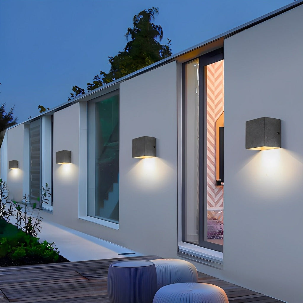 Modern Waterproof Square Concrete LED Outdoor Wall Lights