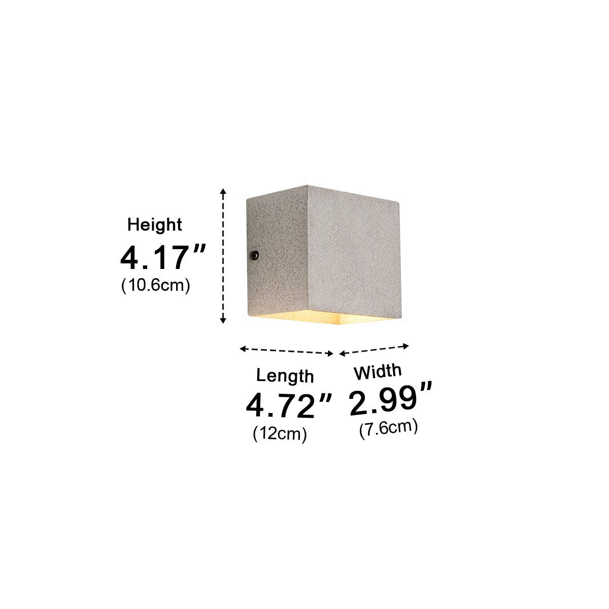 Modern Waterproof Square Concrete LED Outdoor Wall Lights