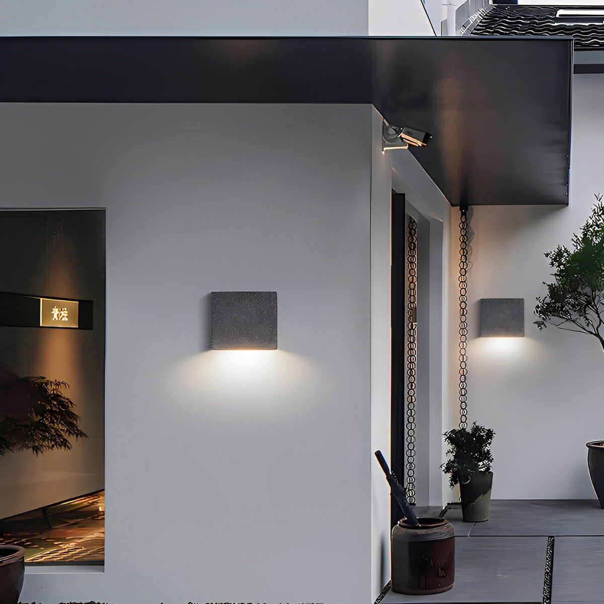 Modern Waterproof Square Concrete LED Outdoor Wall Lights
