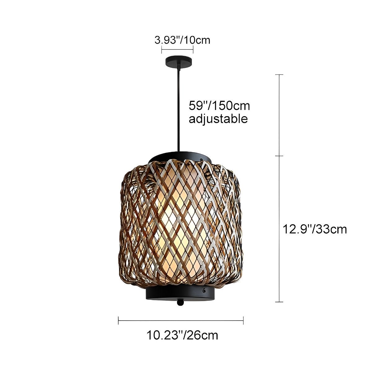 Outdoor Waterproof Rattan Hanging Lanterns Pendant Lights