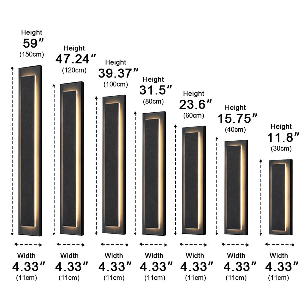 Thick Waterproof Modern LED Long Strip Outdoor Wall Porch Lights