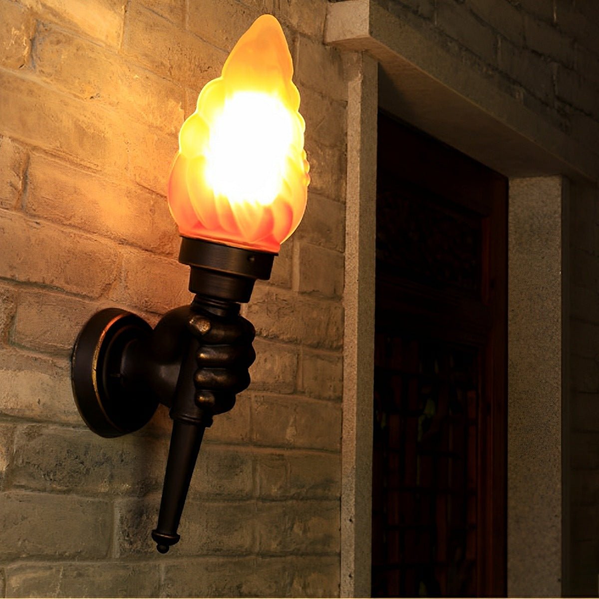 Vintage Torch Bearer LED Porch Light Outdoor Wall Lights