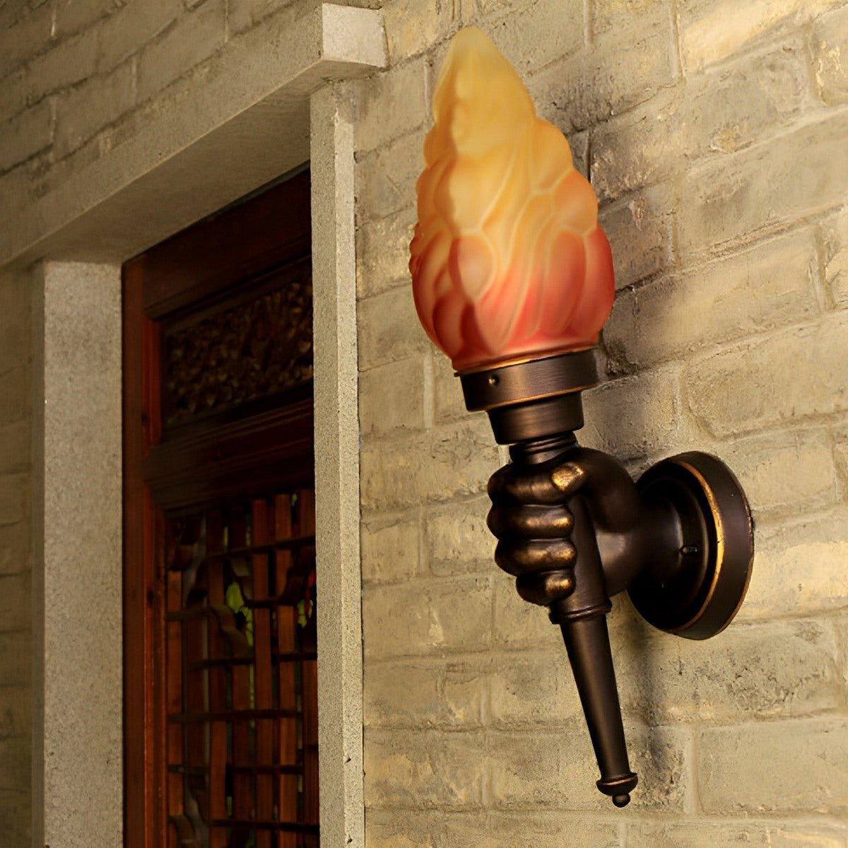 Vintage Torch Bearer LED Porch Light Outdoor Wall Lights