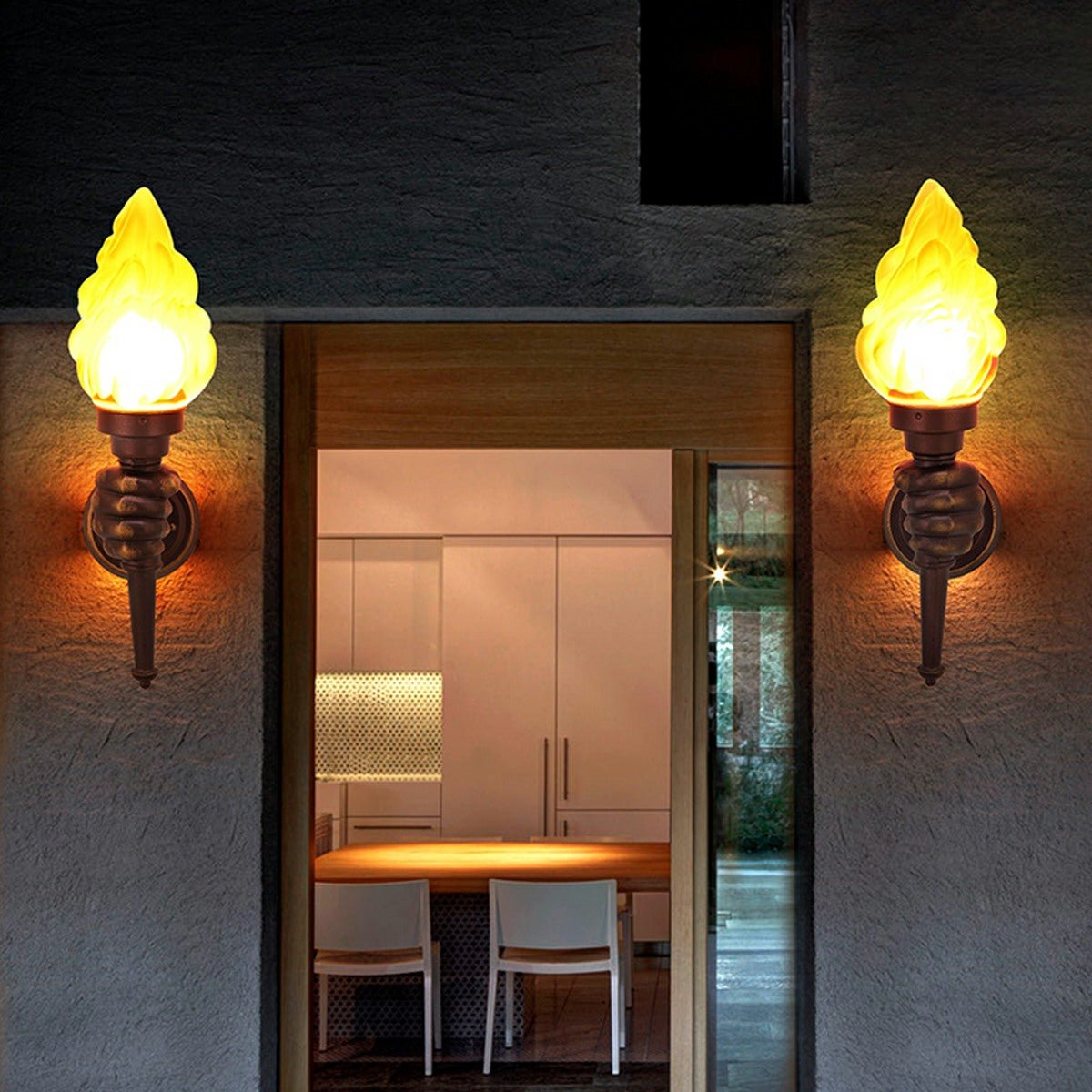 Vintage Torch Bearer LED Porch Light Outdoor Wall Lights