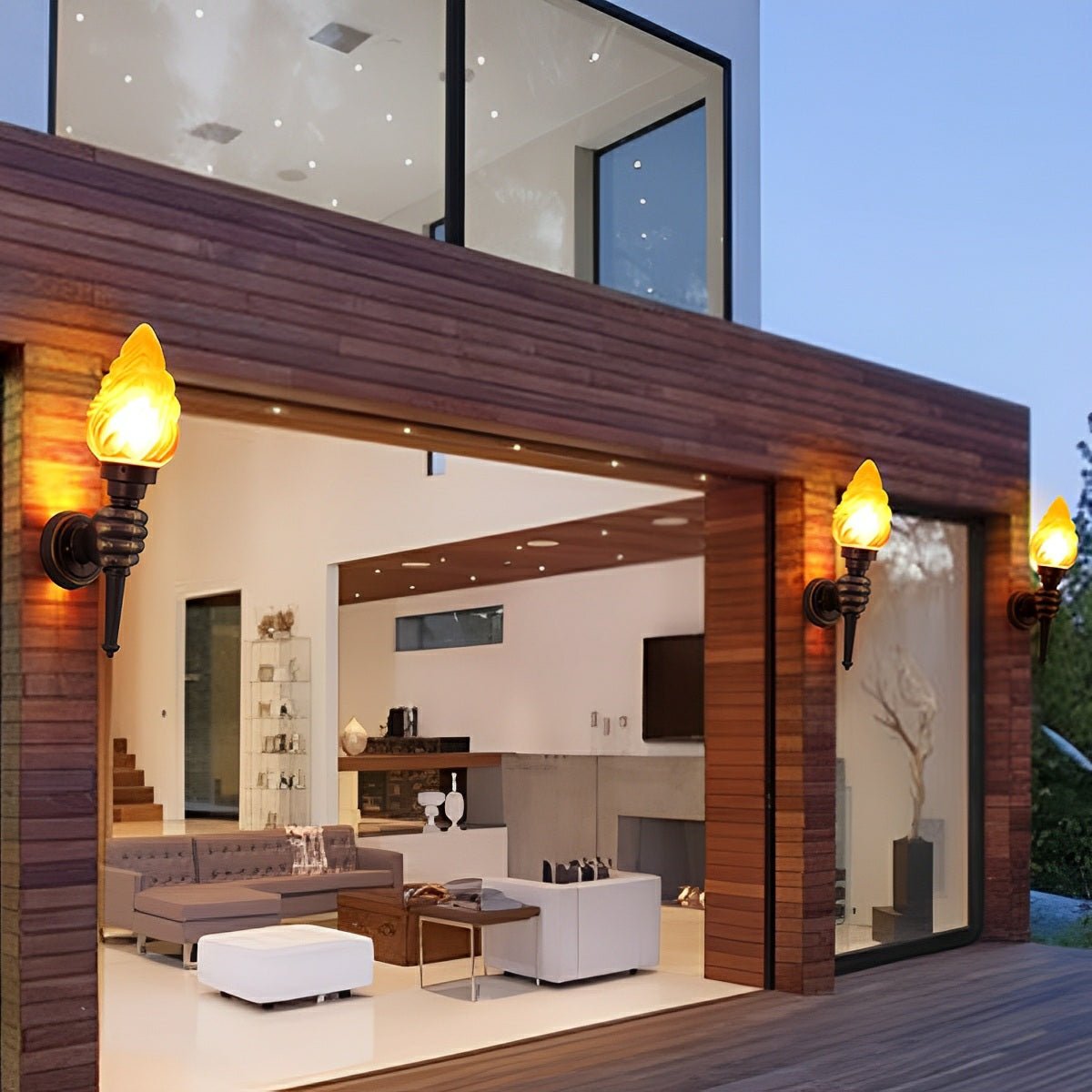 Vintage Torch Bearer LED Porch Light Outdoor Wall Lights