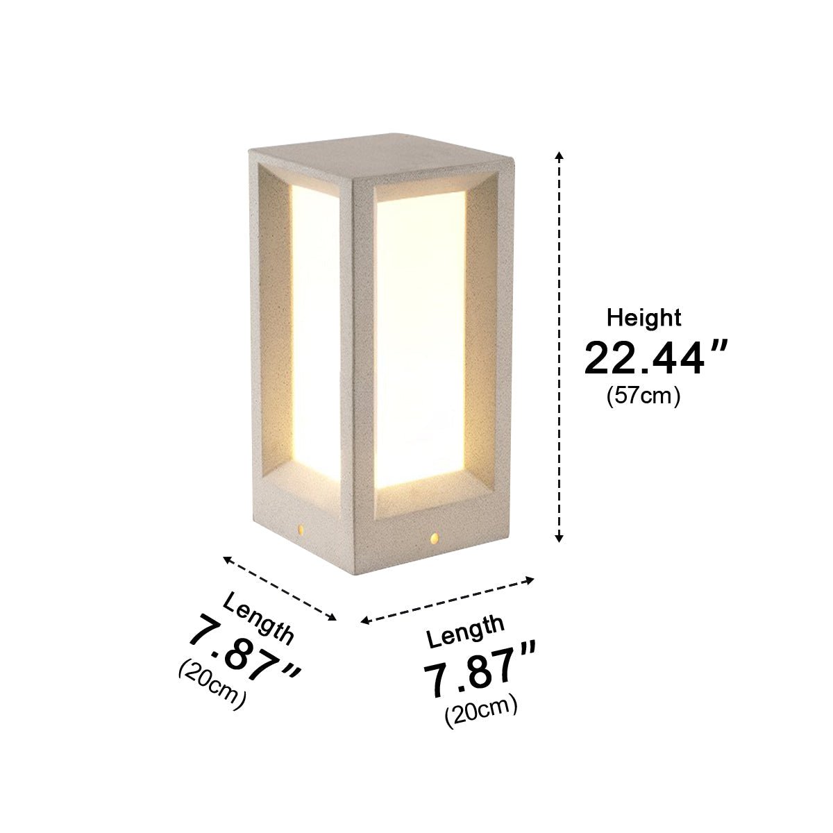 Waterproof Cubed Concrete LED Outdoor Post Lights