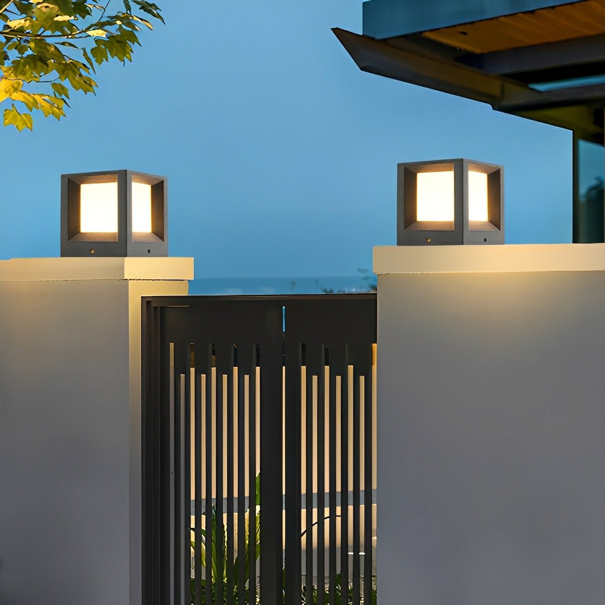 Waterproof Cubed Concrete LED Outdoor Post Lights