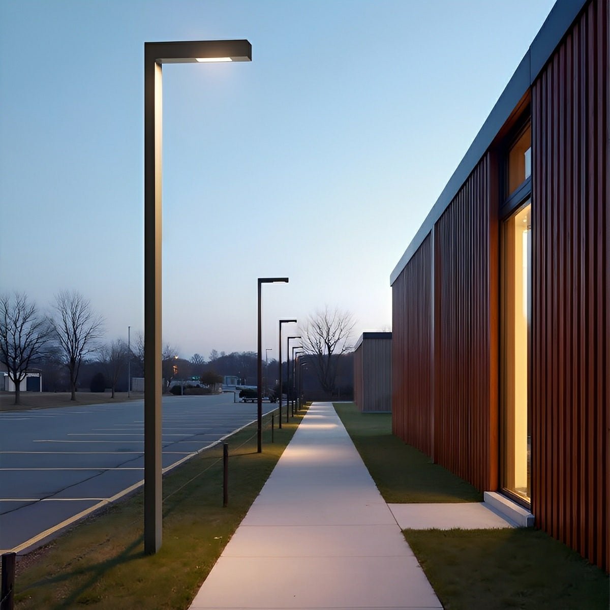 Waterproof LED Black Modern Column Outdoor Pole Street Light
