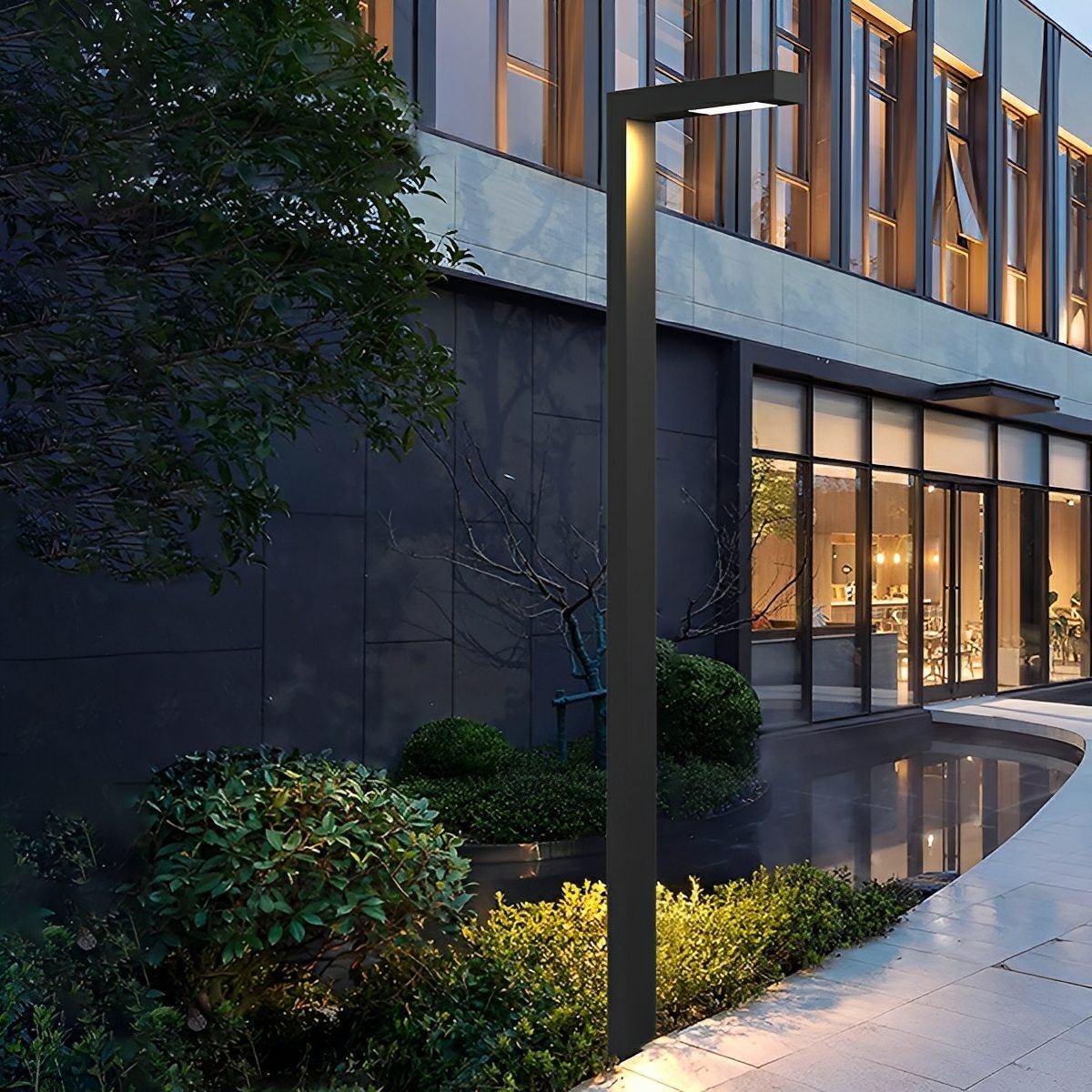 Waterproof LED Black Modern Column Outdoor Pole Street Light