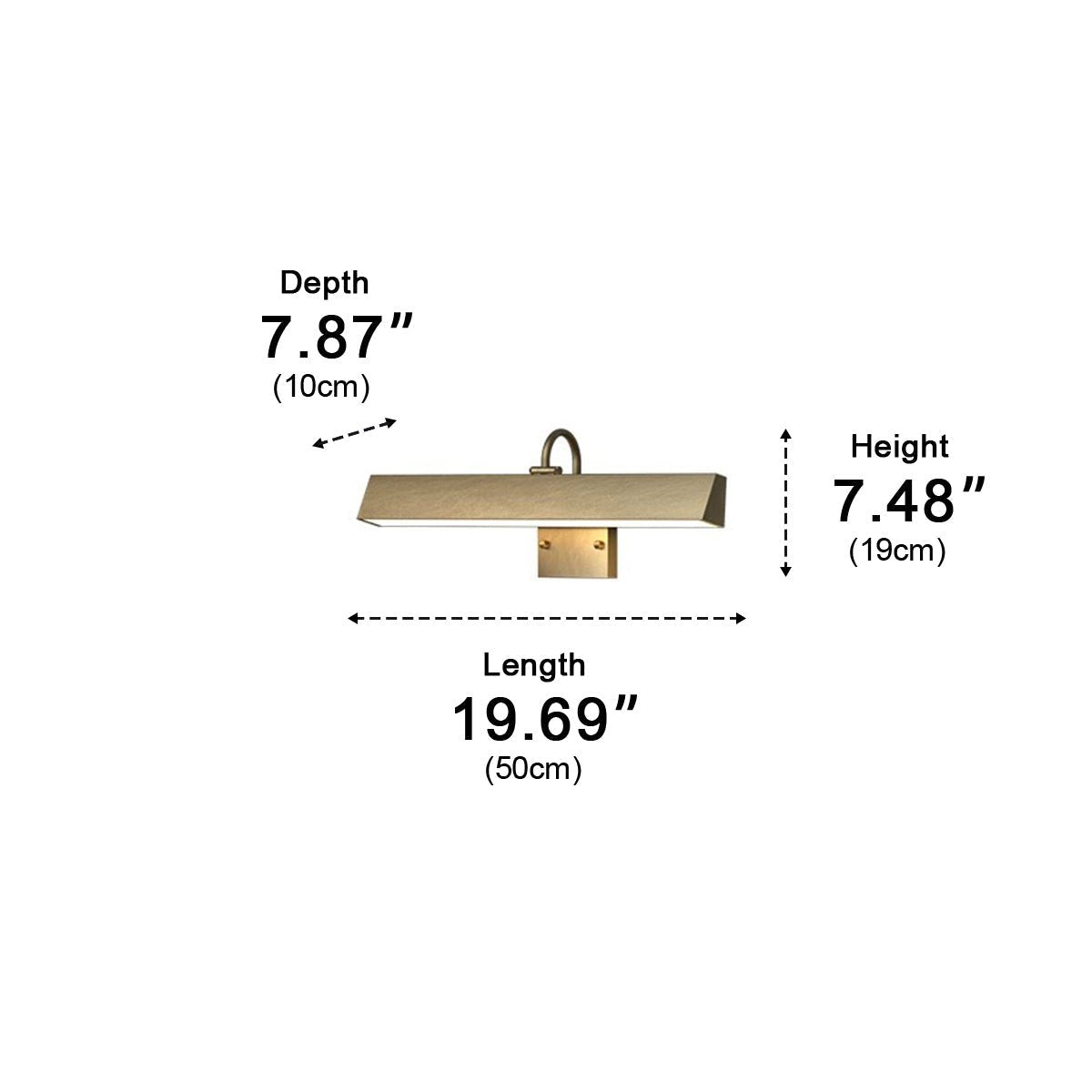 Waterproof Modern Copper Long Strip Outdoor Porch LED Wall Lights