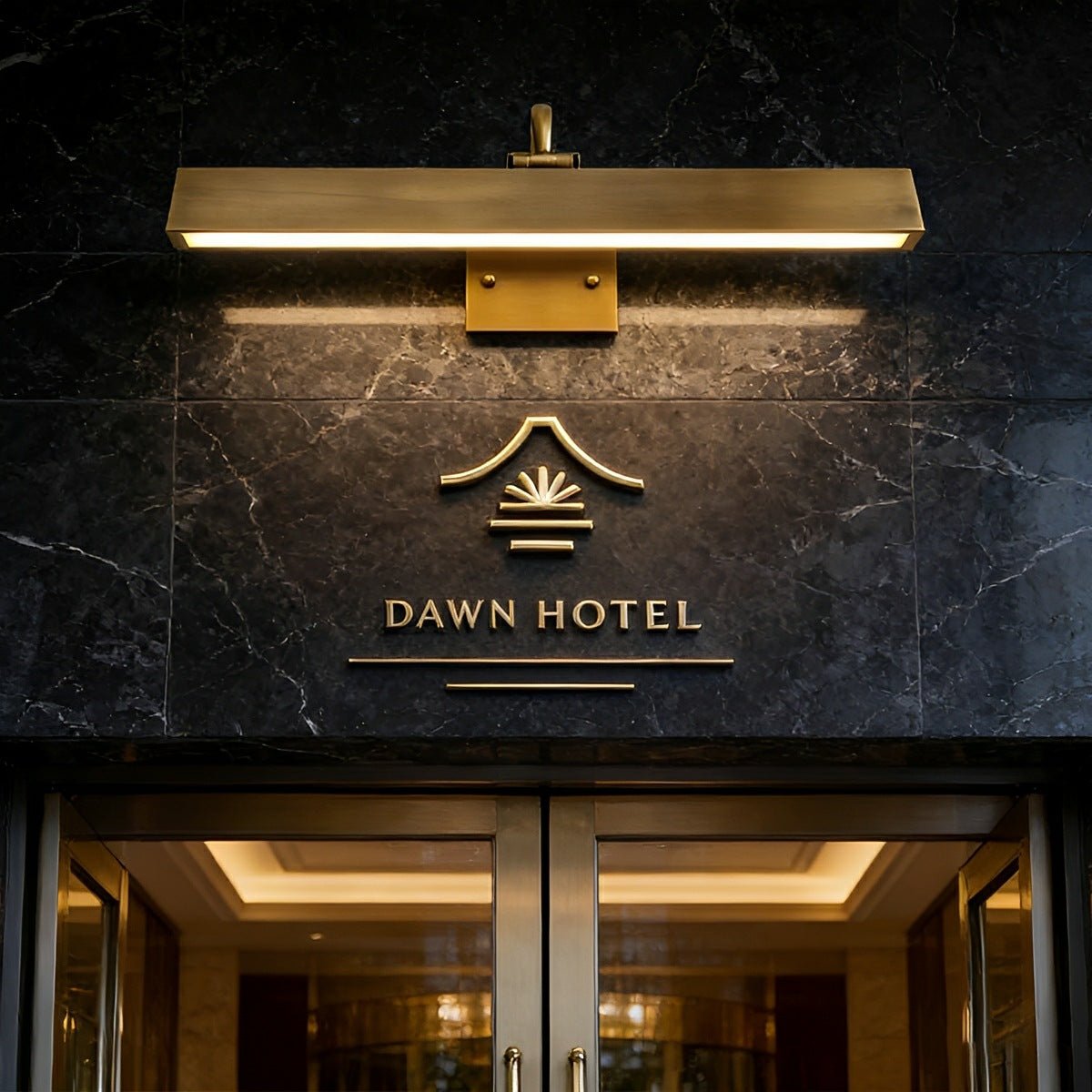 Waterproof Modern Copper Long Strip Outdoor Porch LED Wall Lights