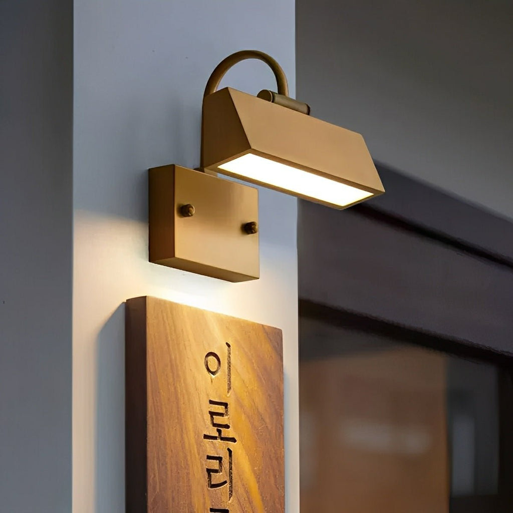 Waterproof Modern Copper Long Strip Outdoor Porch LED Wall Lights