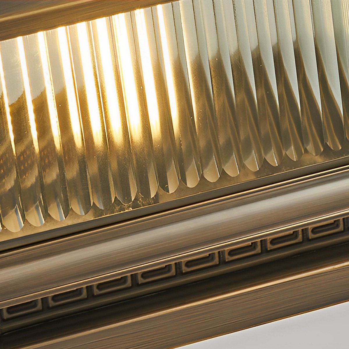 Waterproof Vintage Copper Tower Striped Glass LED Outdoor Post Lights